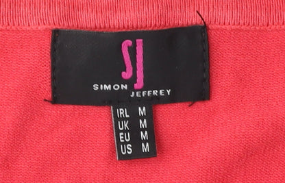 Womens UK Size M Simon Jeffrey Red Pullover Jumper