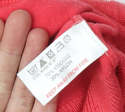 Womens UK Size M Simon Jeffrey Red Pullover Jumper