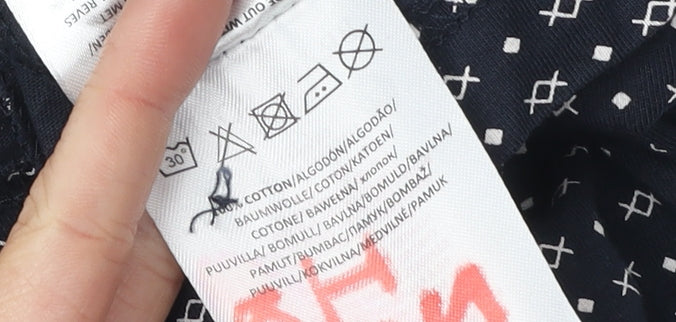 Brave Soul Men's XL Black Geometric Polo Shirt