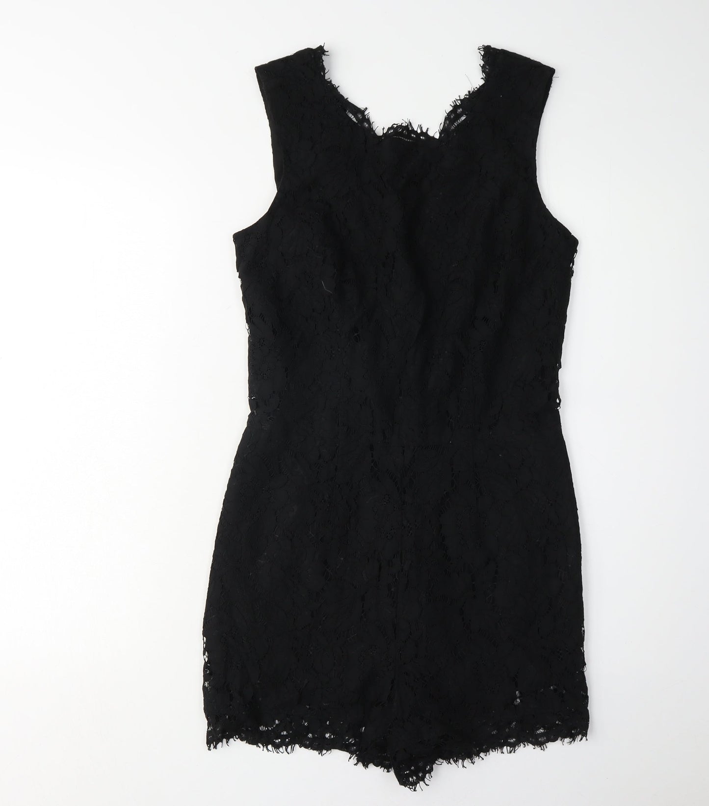 Next Women's Black Lace Playsuit Size M Sleeveless V-Neck
