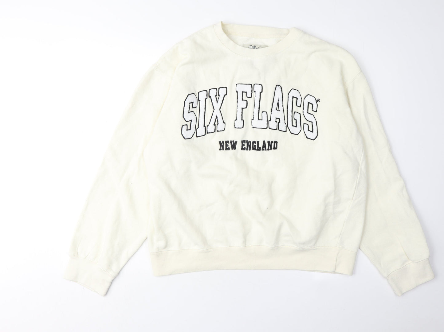 Six Flags XL White Sweatshirt Unisex Adults