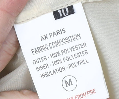 AX Paris Beige Women's Waistcoat - M, Elastic Waist, Buttons