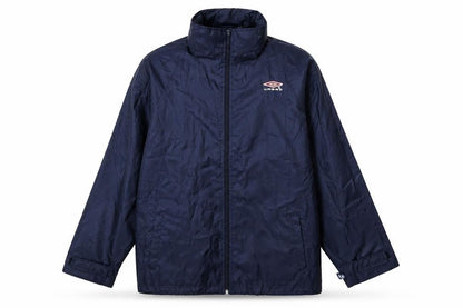 Front view of Umbro boys’ blue windbreaker jacket, size 12, - sports style