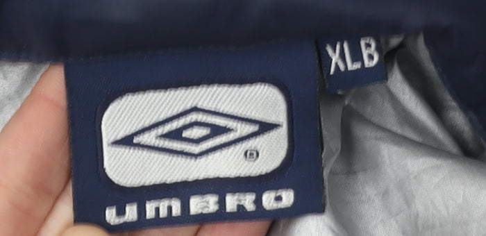 Umbro Boys Blue Windbreaker Jacket Size 12 - Sports Style