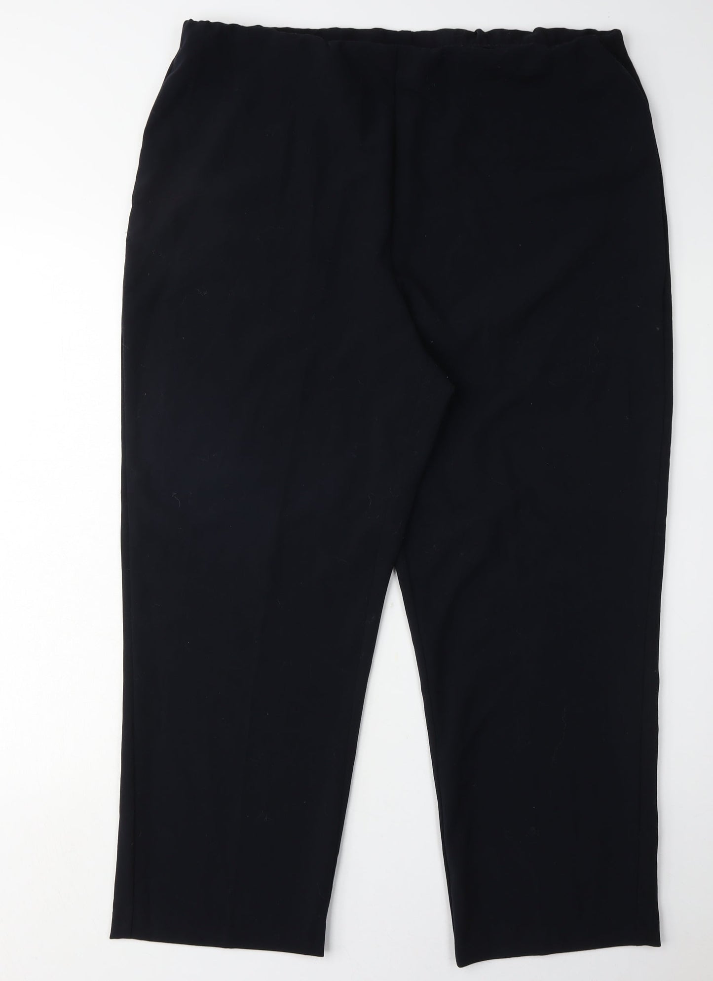 Womens UK Size 18 ISLE ESSENTIALS Regular Fit Casual Workwear Black Trousers