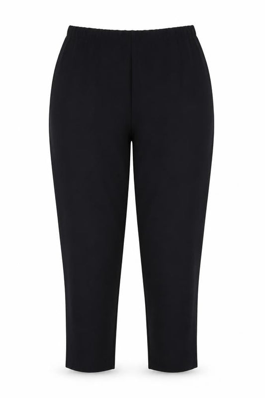 Womens UK Size 18 ISLE ESSENTIALS Regular Fit Casual Workwear Black Trousers