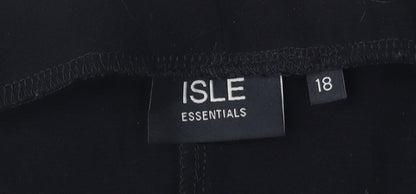 Womens UK Size 18 ISLE ESSENTIALS Regular Fit Casual Workwear Black Trousers