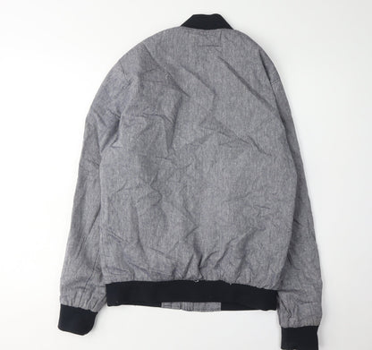 Mens UK Size S River Island Grey Bomber Jacket
