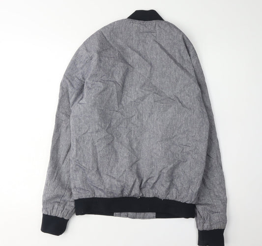 Mens UK Size S River Island Grey Bomber Jacket
