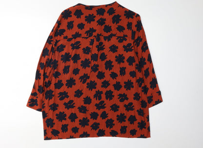 Jasper Conran Women's Red Floral Tunic Blouse Size 12