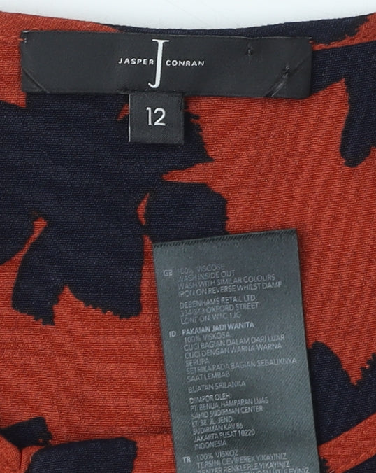 Jasper Conran Women's Red Floral Tunic Blouse Size 12