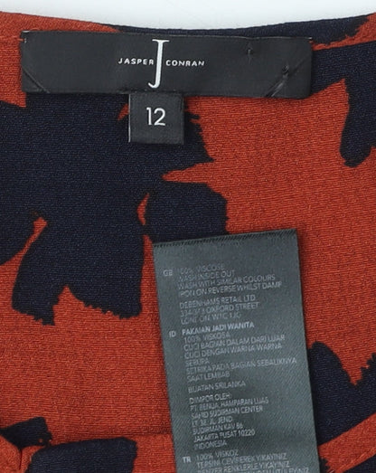 Jasper Conran Women's Red Floral Tunic Blouse Size 12