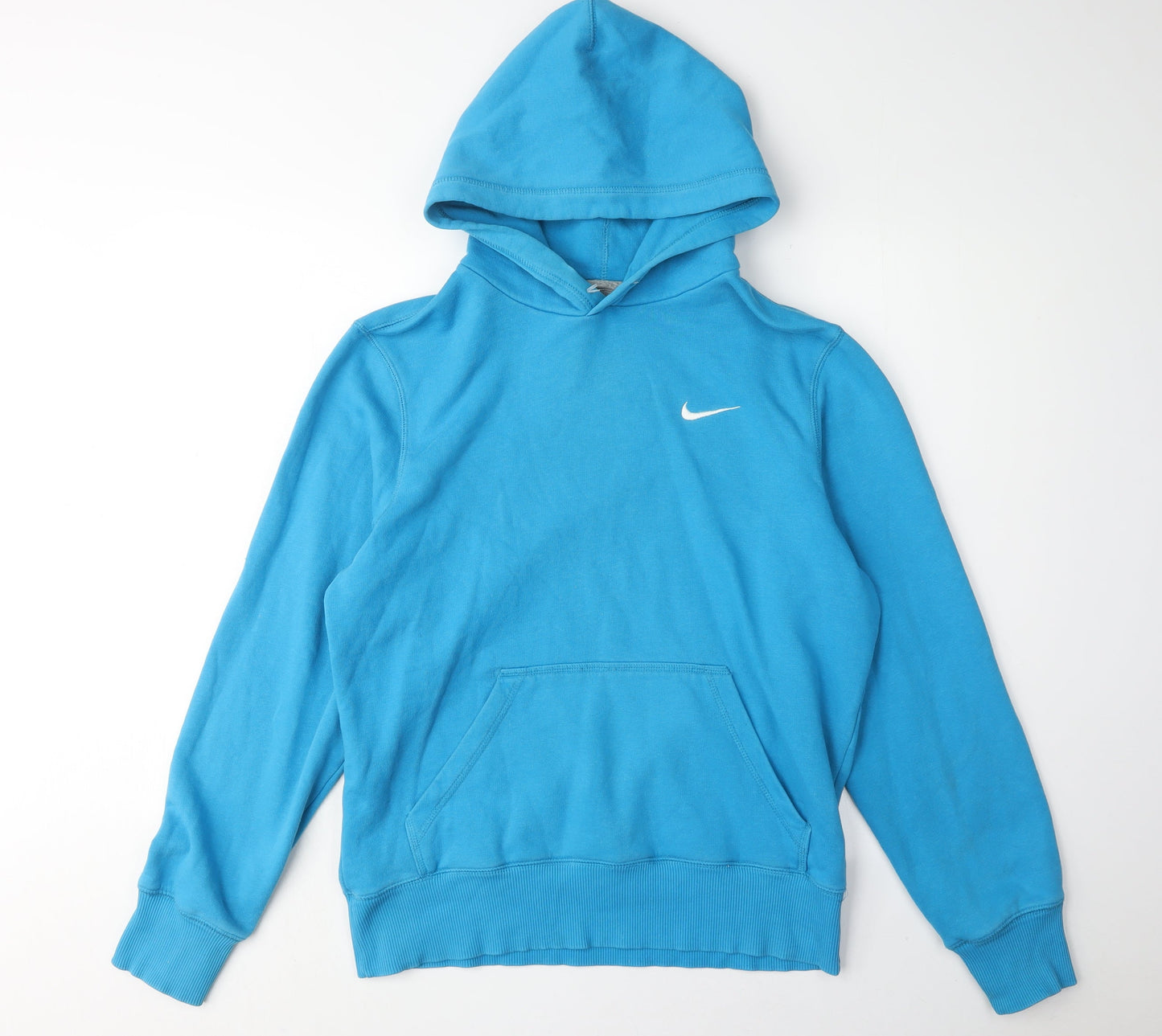 Nike Unisex Blue Pullover Hoodie, Size M, Logo Design