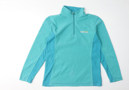 Regatta Women's Blue Fleece 1/4 Zip Sweatshirt Size 10