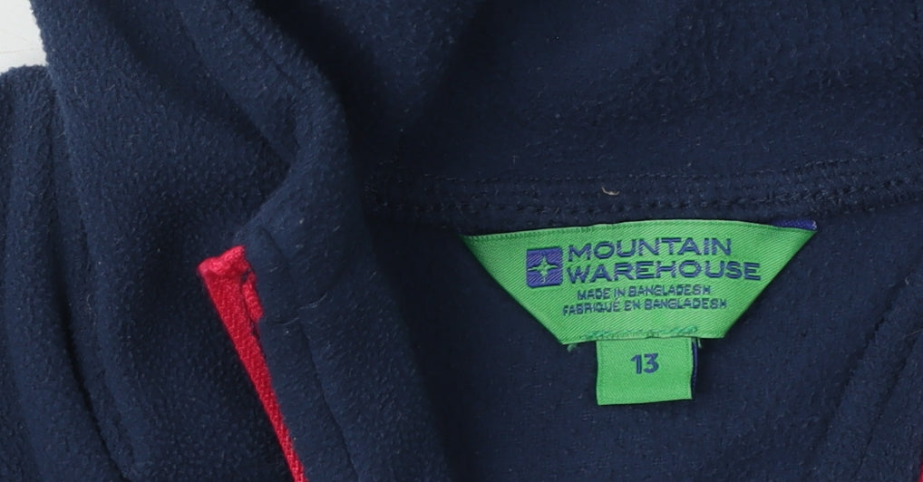 Mountain Warehouse Girls Blue Fleece Hoodie, 13 Years, 1/4 Zip