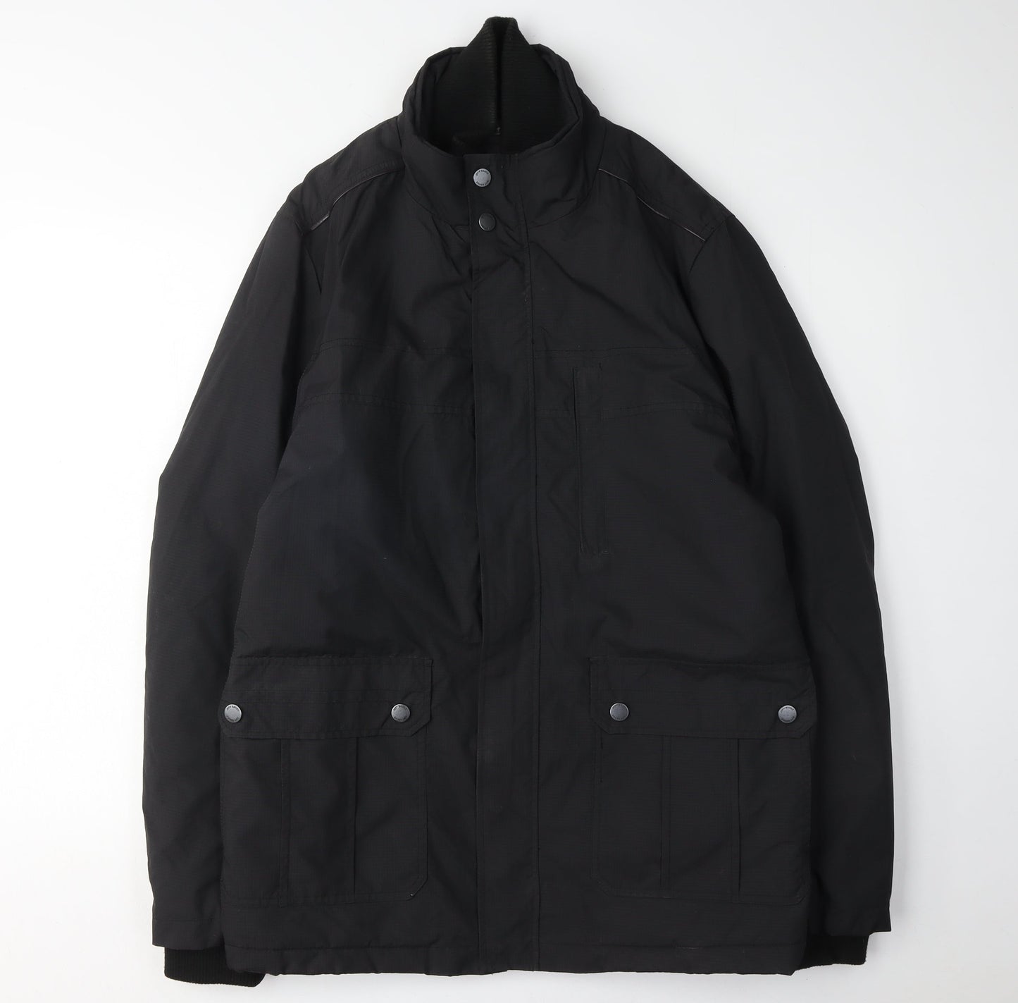 Mens UK Size M Jeff Banks Black Military Jacket