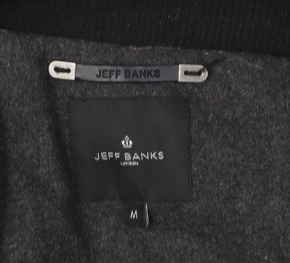 Mens UK Size M Jeff Banks Black Military Jacket