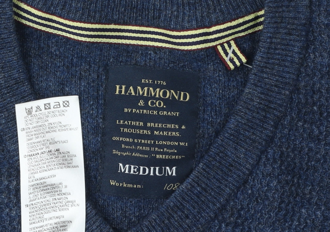 Hammond & Co Men's Blue Wool Pullover Jumper M