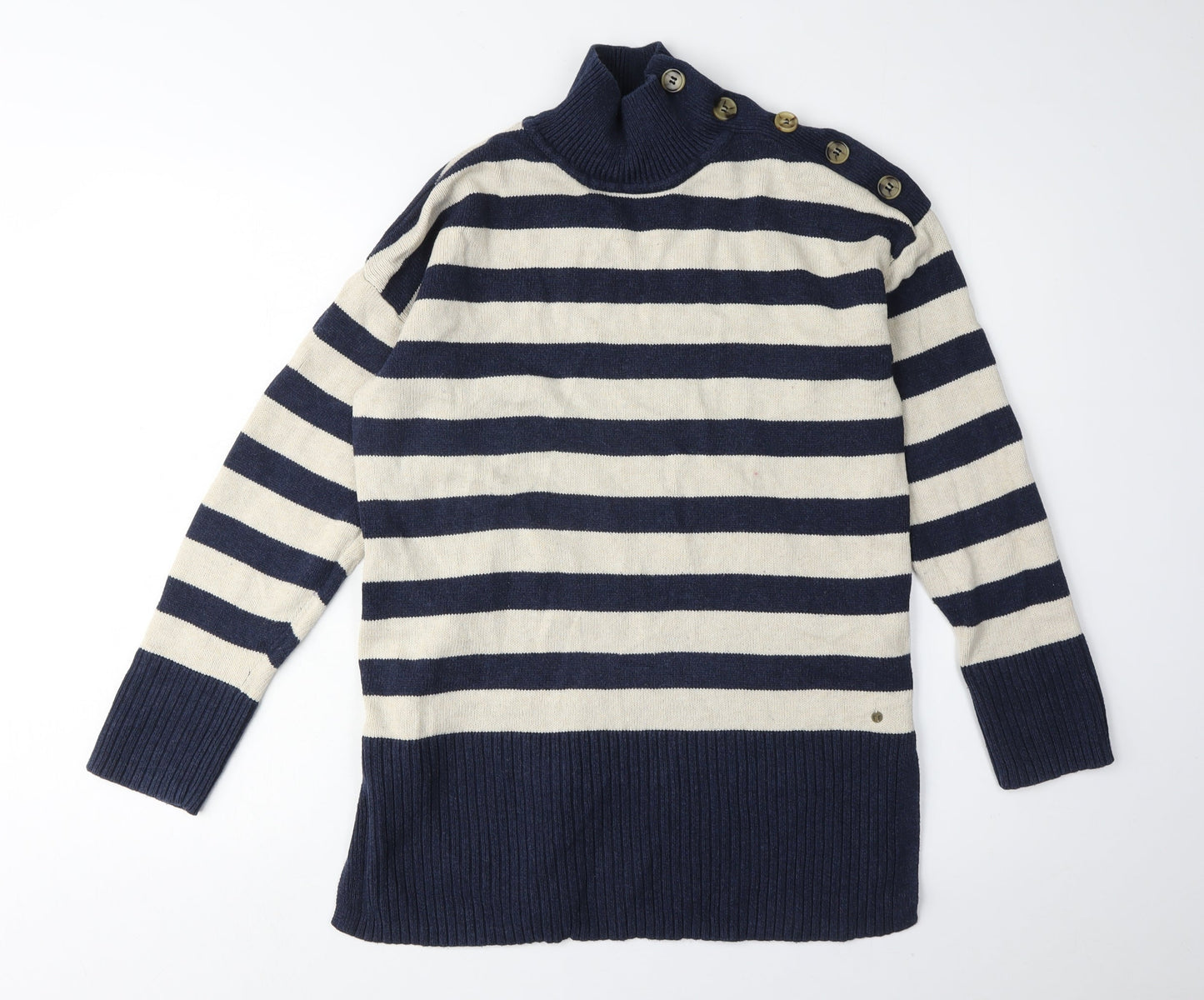 Fat Face Women's Blue Striped Pullover Jumper Size 10