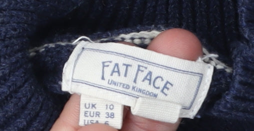 Fat Face Women's Blue Striped Pullover Jumper Size 10