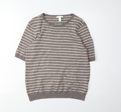 Womens UK Size M H&M Brown Pullover Jumper