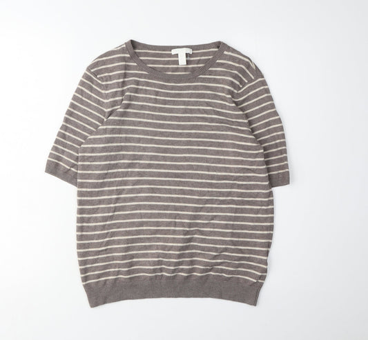 Womens UK Size M H&M Brown Pullover Jumper
