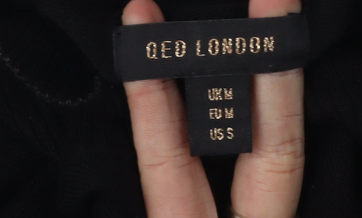 Womens UK Size M QED London Black Pullover Jumper