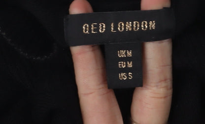 Womens UK Size M QED London Black Pullover Jumper
