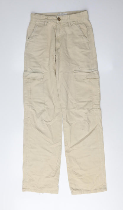 Womens UK Size 8 STR Regular Fit Straight Beige Jeans