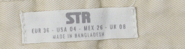 Womens UK Size 8 STR Regular Fit Straight Beige Jeans