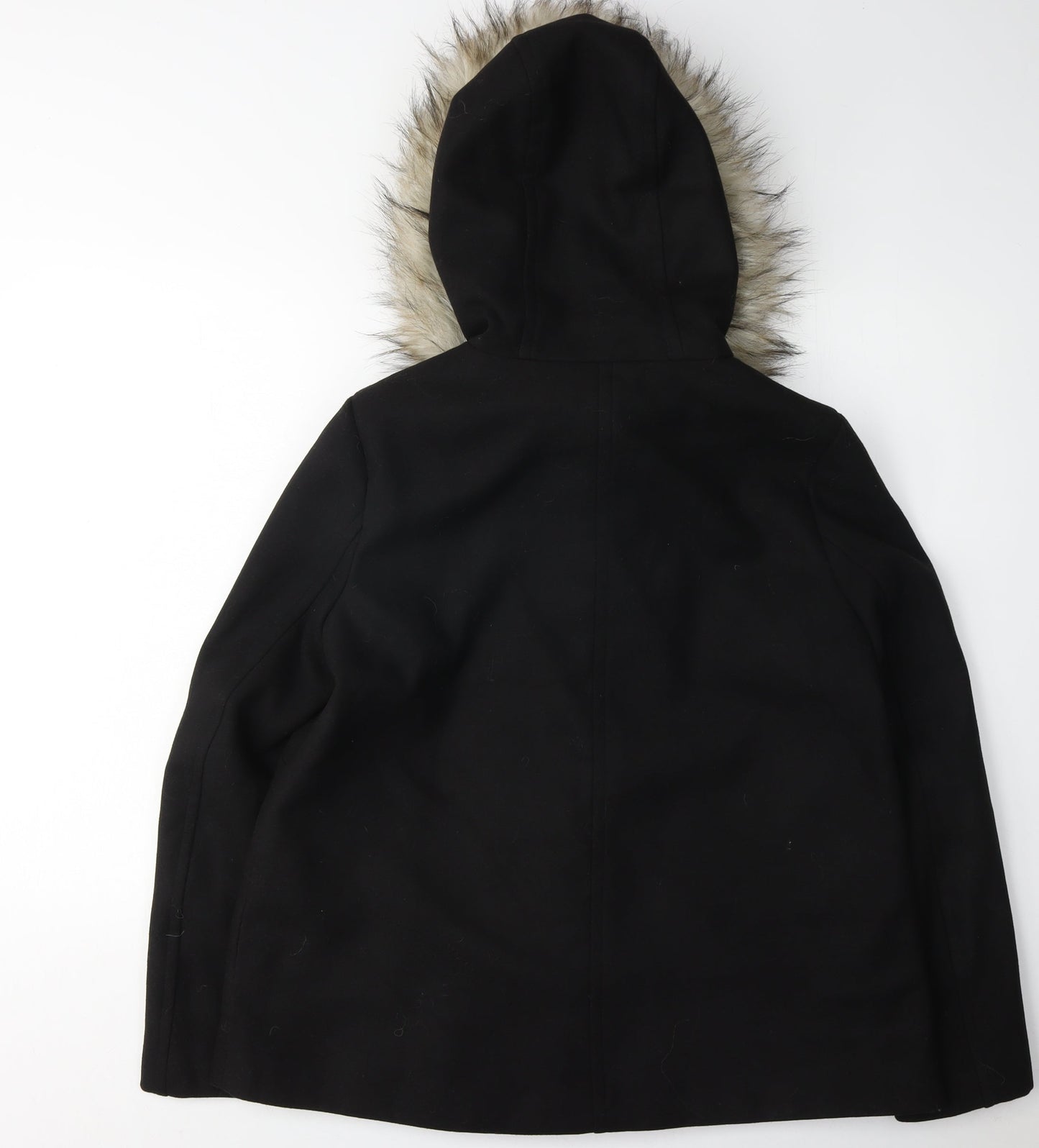 Womens UK Size M Zara Black Parka Coat