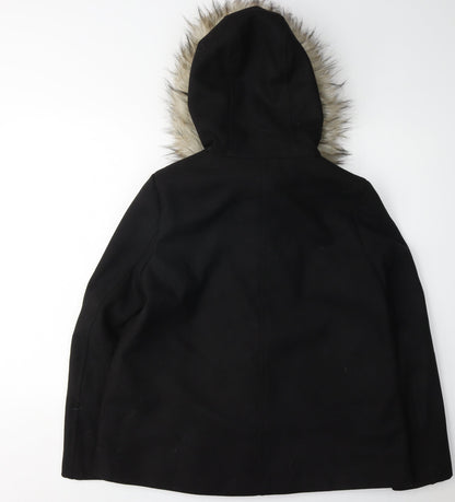 Womens UK Size M Zara Black Parka Coat