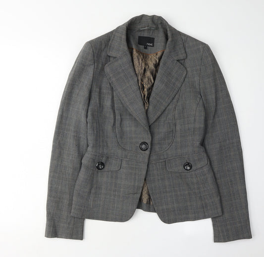 Next Women's Grey Check Blazer, Size 8, Business Casual