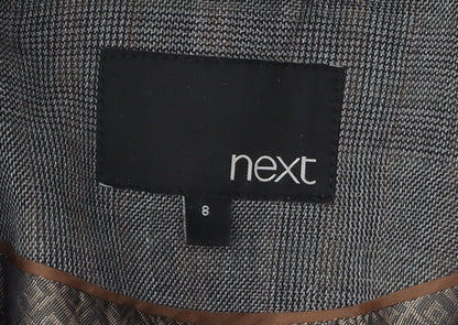 Next Women's Grey Check Blazer, Size 8, Business Casual