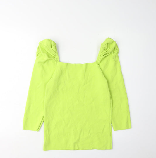 Womens UK Size 12 River Island Green Basic Blouse