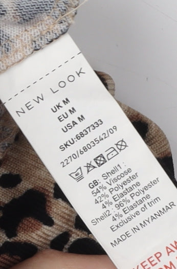 New Look Women's Multicoloured M Animal Print Top