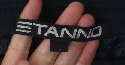 Stanno Men's Black Track Pants, Size L, Elastic Waist