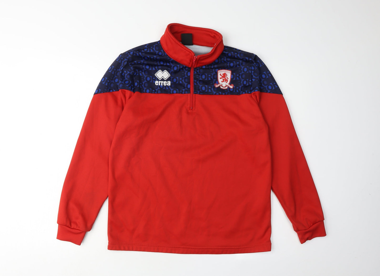 Errea Men’s Red Sports Sweatshirt XS, Logo, High Neck