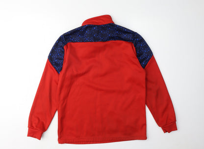 Errea Men’s Red Sports Sweatshirt XS, Logo, High Neck