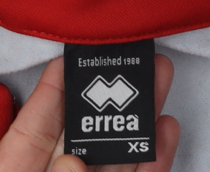 Errea Men’s Red Sports Sweatshirt XS, Logo, High Neck