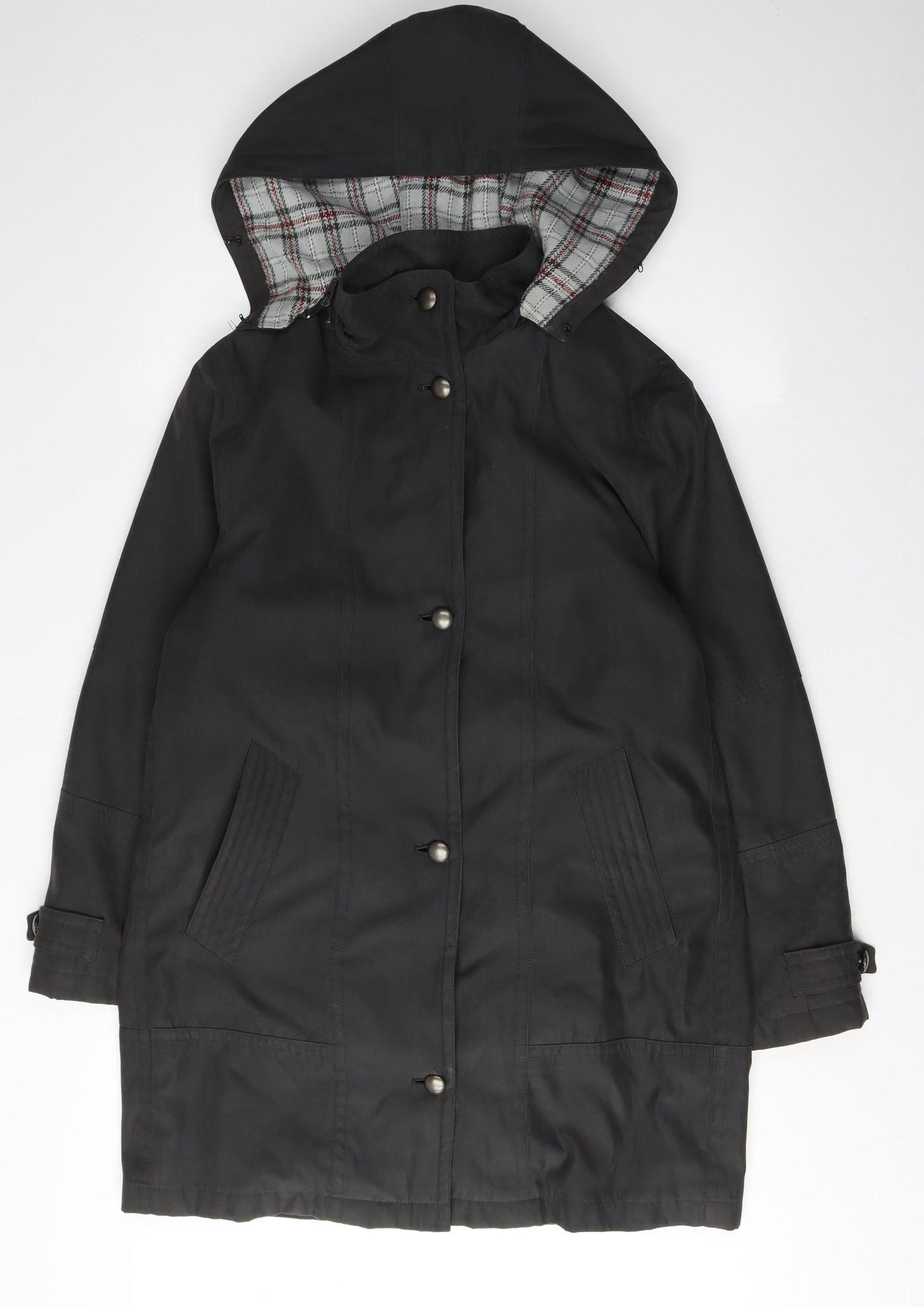 Womens UK Size 10 BHS Black Parka Coat