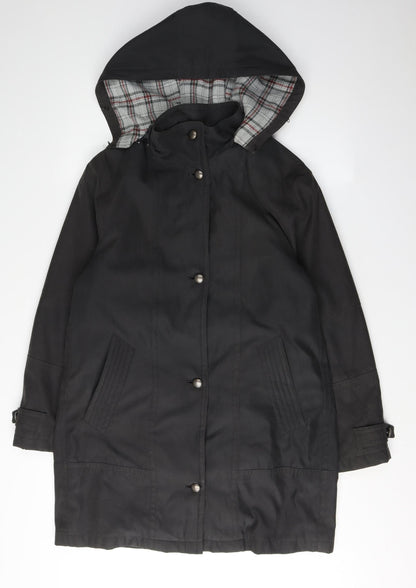 Womens UK Size 10 BHS Black Parka Coat