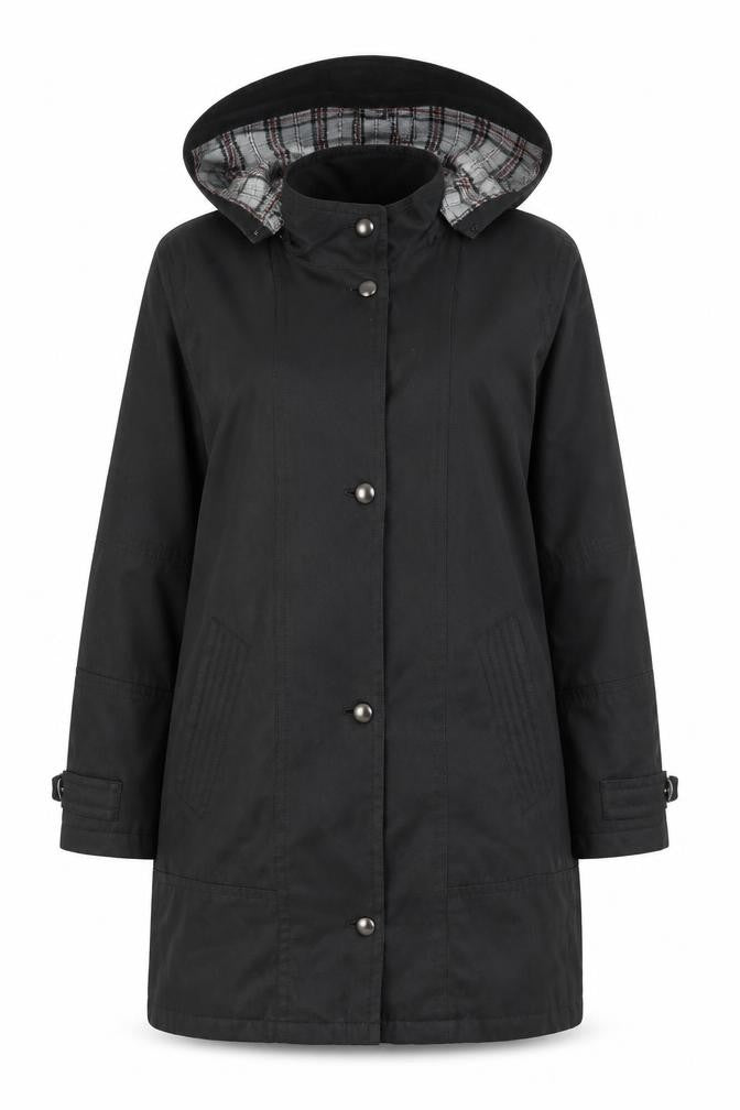 Womens UK Size 10 BHS Black Parka Coat