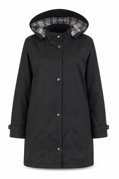 Womens UK Size 10 BHS Black Parka Coat