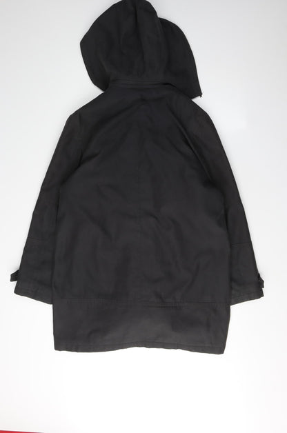 Womens UK Size 10 BHS Black Parka Coat