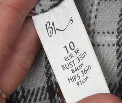 Womens UK Size 10 BHS Black Parka Coat