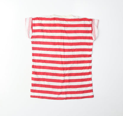 Disney Girls Red Striped Mickey Mouse Christmas T-Shirt, 9-10 Years