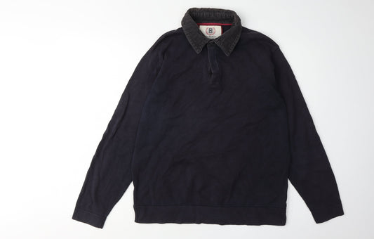 Marks and Spencer Men's Black Long Sleeve Polo M