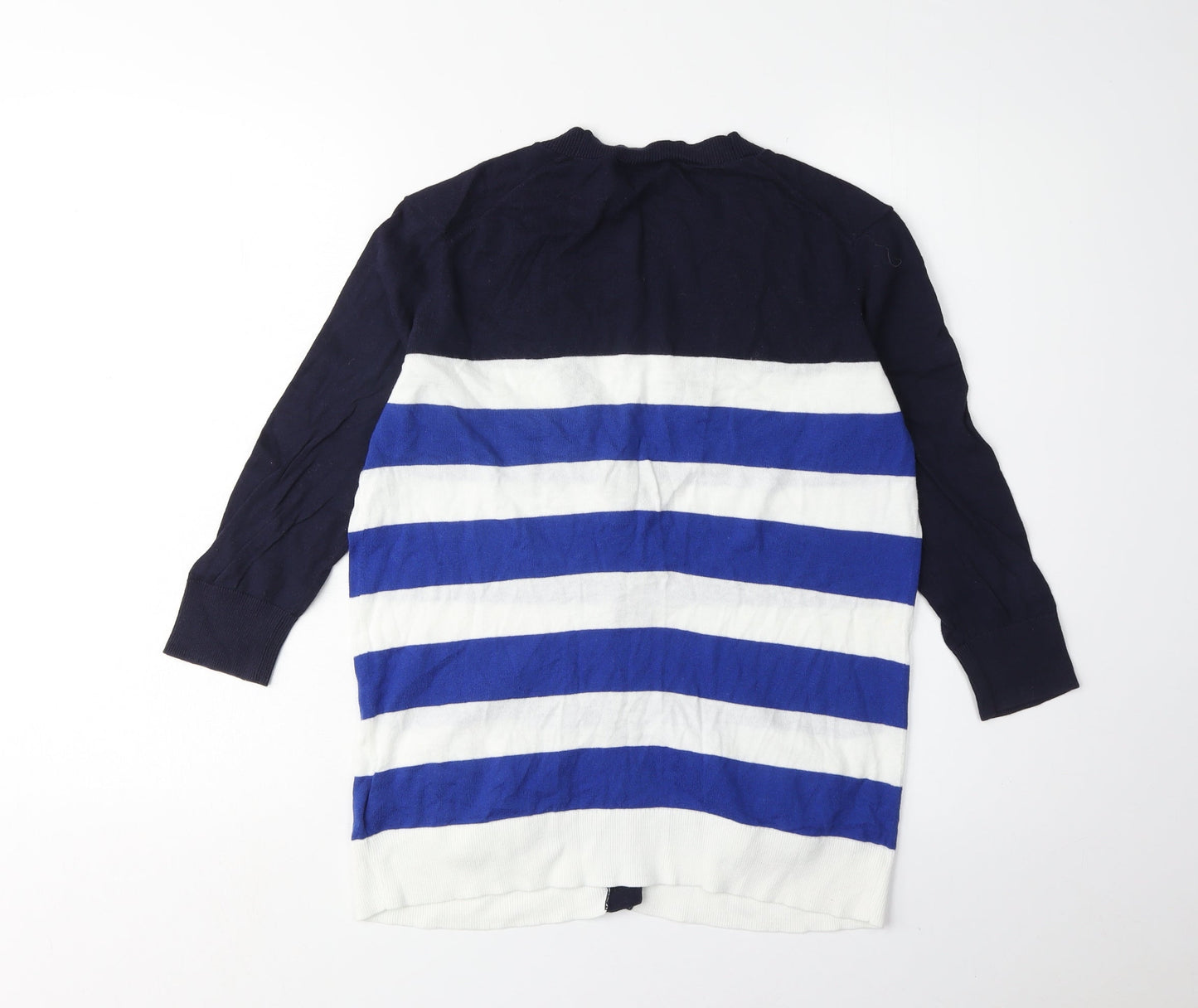 Gap Women's Blue Striped Cotton Cardigan S