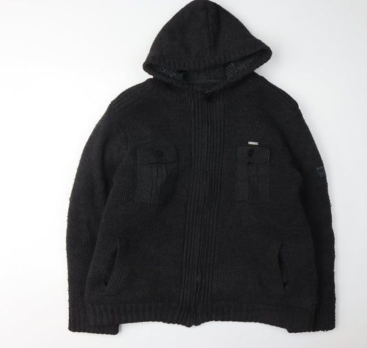 Dissident Men's 2XL Black Full Zip Hooded Jumper